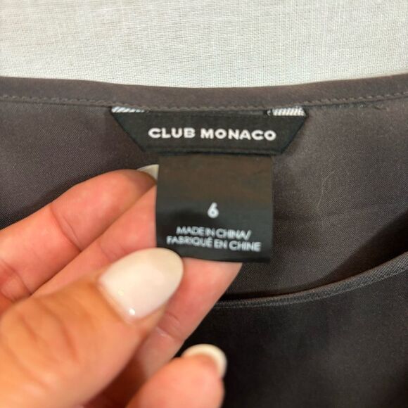 Ladies Club Monaco Brand 100% Silk Dark Grey Slip Dress Size 6 - Picture 10 of 14